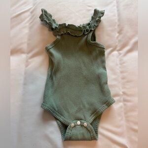 6-9 month green ruffled onesie (amazon random brand)